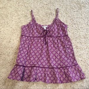 American Eagle Floral Flouncy Tank Blouse